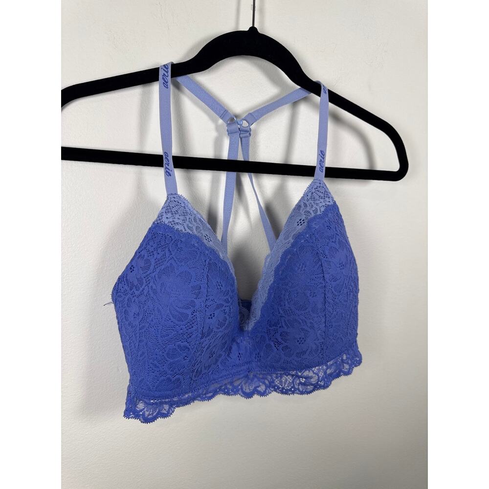 Aerie Real Good Lace Bralette - Longline V-Neck - Blue - 36D - Picture 7 of 7